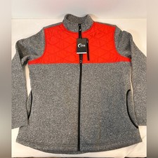 ZYIA Active Red and Gray Quilted Ash Cabin Jacket Women's Size XXL new