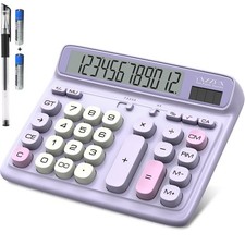 Desktop Calculator with Extra Large 5-Inch LCD Display, 12-Digit Two Way Powe...