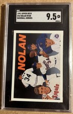 1991 UPPER DECK HEROES NOLAN RYAN #18 HOF CHECKLIST sgc 9.5 mint+