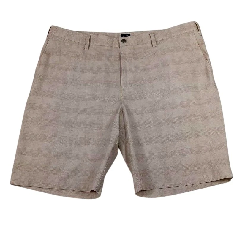 Adidas Shorts Mens 42 Beige Golf Chino Microprint Stretch Performance Casual