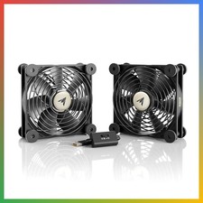 Dual 120mm USB Cooling Fan Ultra Quiet Speed Controller Electronics