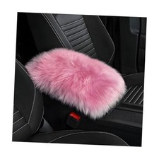 Wevdn Car Center Console Cover Pad, Fluffy Middle Console Pad Armrest Seat Pink