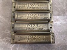 HERING 1923 Diatonic Harmonica Set Brass Metal Wood Numbered Holes A Bb C D E G