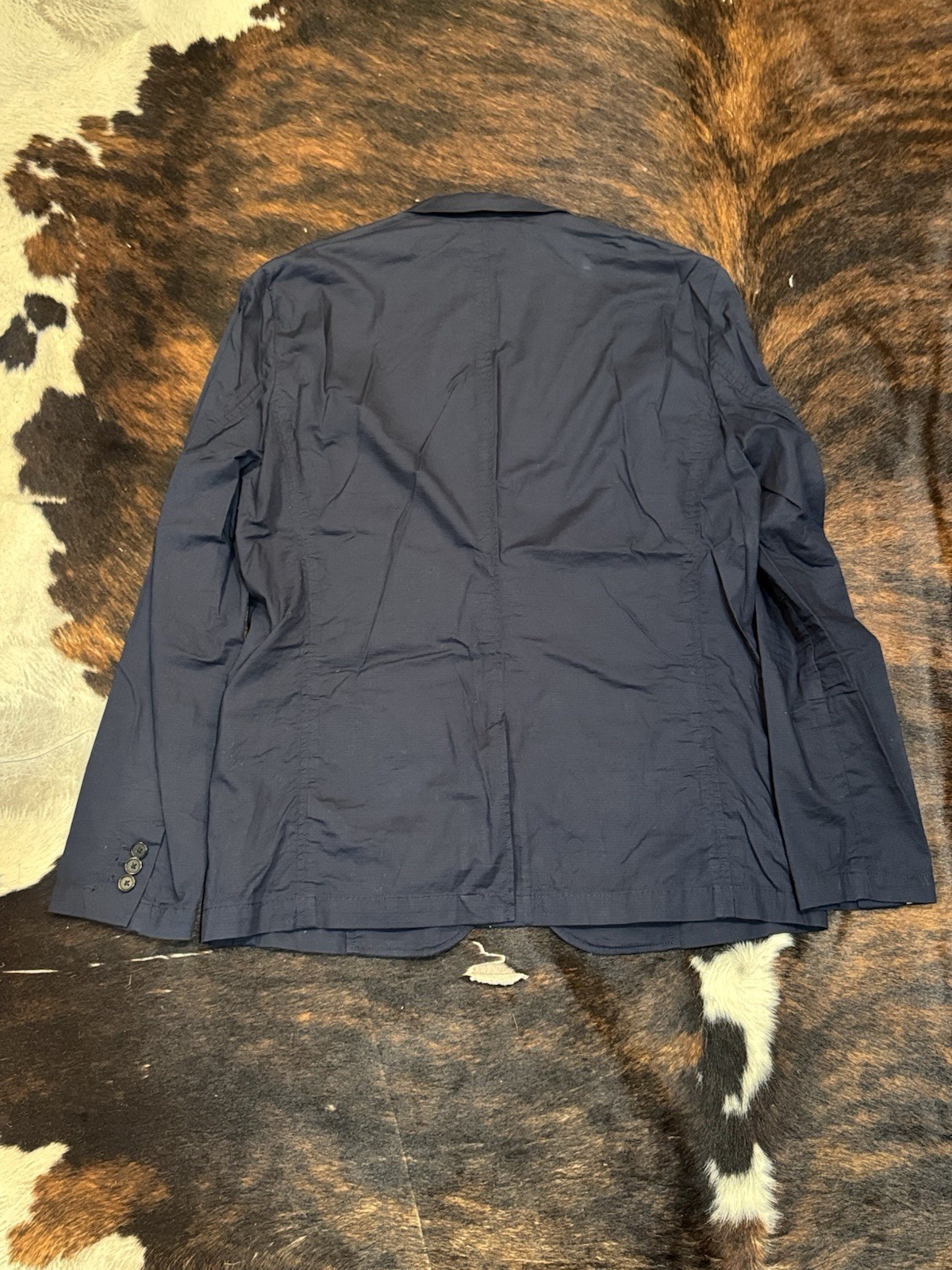 Michael Bastian Unstructured Solid Navy Blue 100%… - image 3