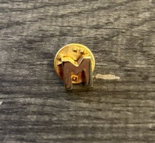 Vintage Gold Tone Letter M Lapel Pin