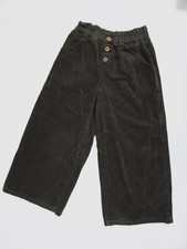 Mango MNG Girls Wide Leg Olive Green Corduroy Pants 13-14 Years