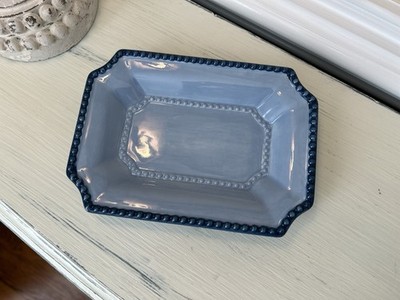 Mark & Graham Jardin Ceramic Catchall Tray Light Blue Navy NWOT OB