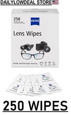 Zeiss Lens Cleaning 250 Wipes for Cameras Glasses Optical, Individually Wrapped