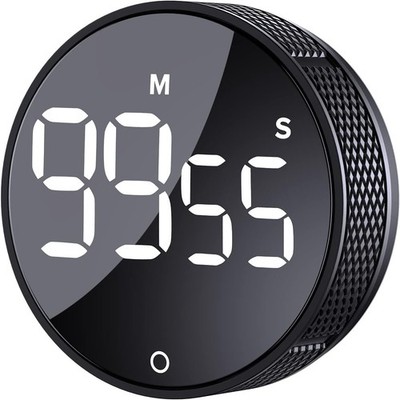 Digital Kitchen Timer with Adjustable Brightness & Loud Alarm - Easy Operation