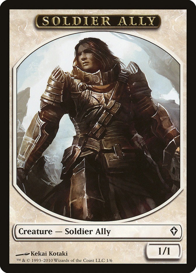 Soldier Ally Token - #1 (Join the Ranks) - Worldwake - LP to mostly NM MTG