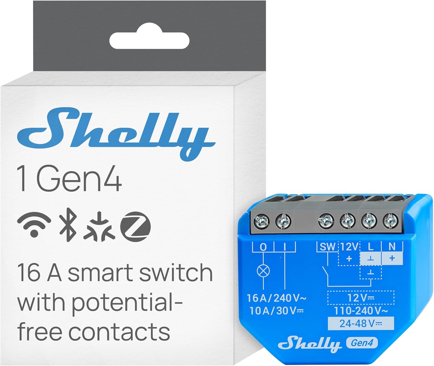 1 Gen4, Smart Wi-Fi, Zigbee & Matter Relay Switch with Dry Contacts