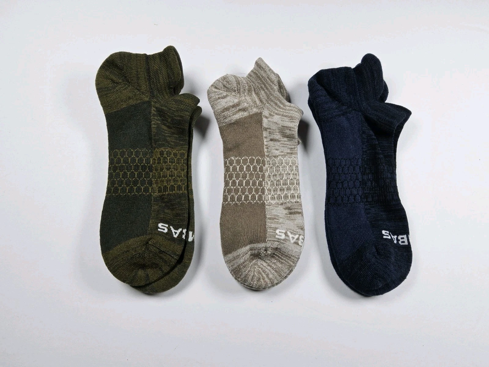 Bombas Assorted Athletic Ankle Socks Lot Of 3 Pairs Size M