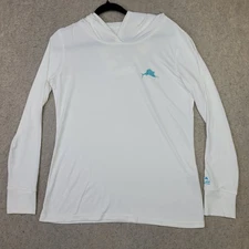 Pelagic Aquatek Hoodie Shirt Womens XL White Pullover Fishing Performance Hearts