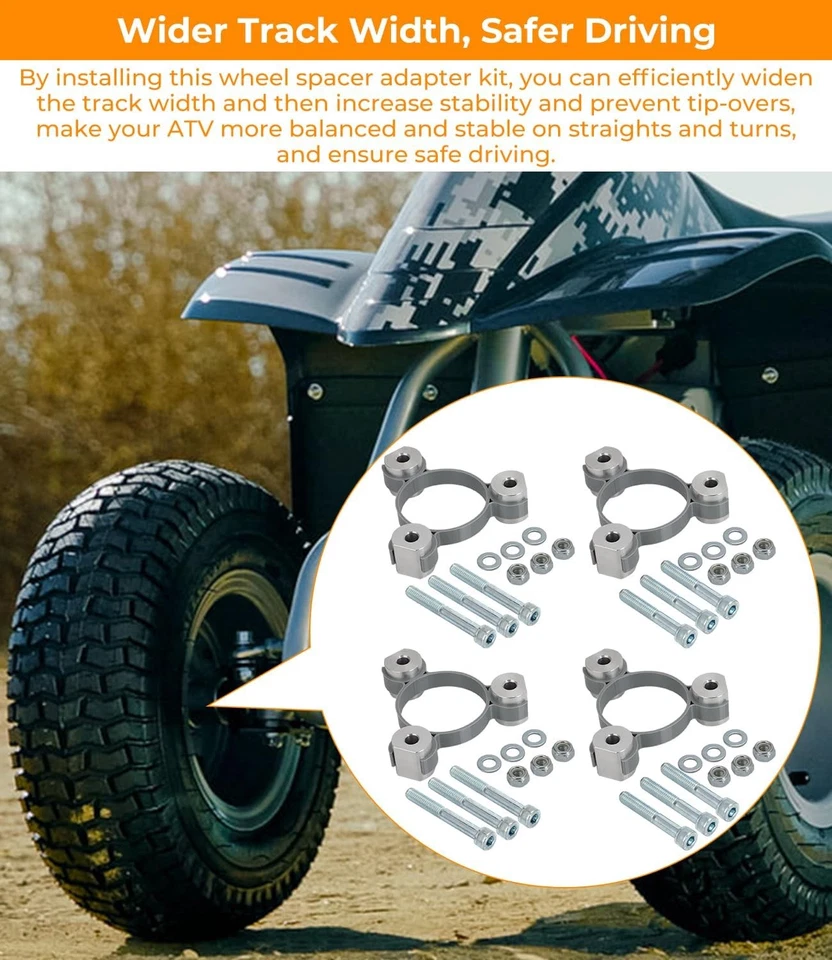 For Razor Dirt Quad Wheel Spacer Kit, 3" Wider Front, 2" Wider Rear, 24v or 36v - Image 3 of 4