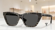 BURBERRY BE4468F 419987 Grey Check Dark Grey 54 mm Women's Sunglasses