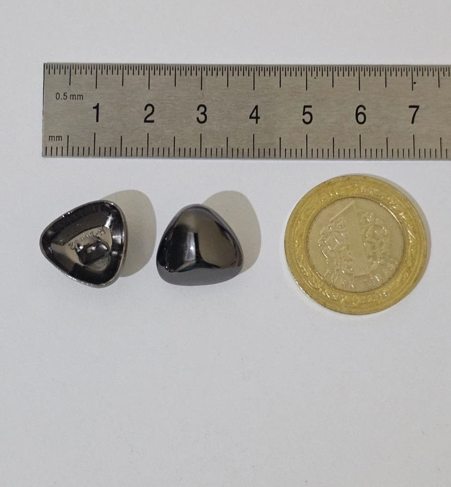 Metalic Black Buttons 15 mm Special design. Footed Metal Black Button. 10 Pieces - Image 4 of 4