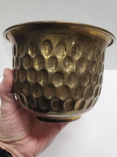 Dimpled Brass Planter●Vintage W/Great Patina●Perfect Size●No Dents●Really Pretty - Bild 9 von 19