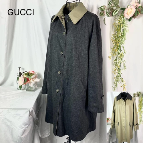 GUCCI Cappotto Lungo Reversibile Misto Cashmere 40 Doppiopetto Donna Moda