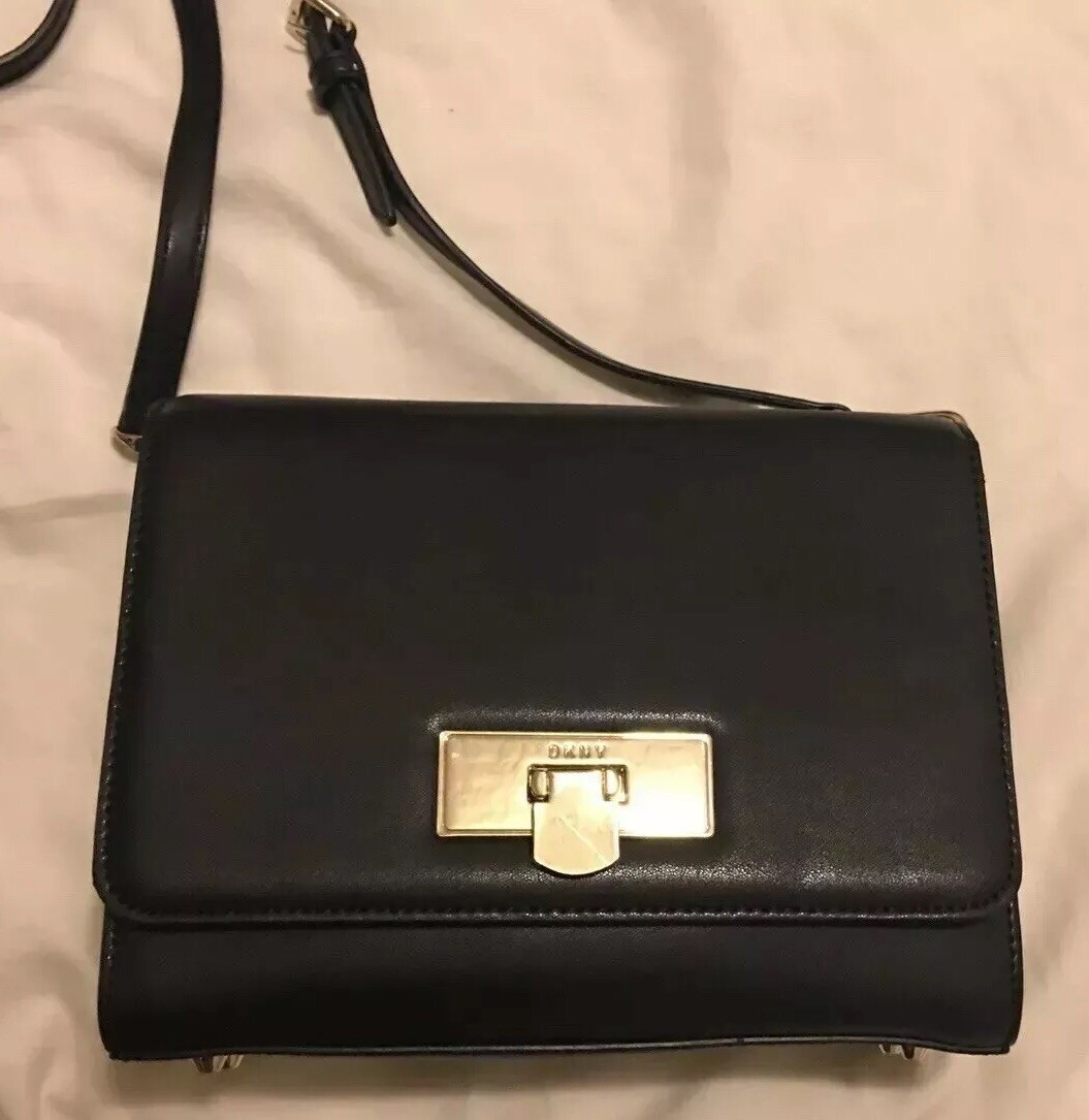 DKNY Cassie Small Flap Crossbody Black Gem