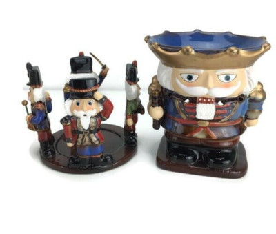 Yankee Candle Nutcracker Jar Holder & Tealight Votive Wax Melts Tart Warmer 2PC