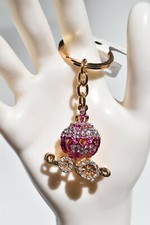 GIFT: Pendant Keyring Princess PUMPKIN Carriage Rhinestones  GIFT BAG