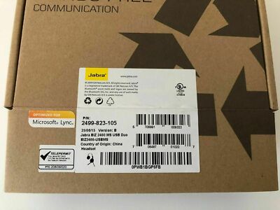 Jabra BiZ 2400 Duo MS Stereo Lync Optimized Computer USB Headset for Softphones