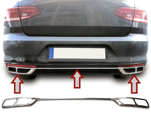 EDELSTAHL AUSPUFF BLENDEN passend für VW Passat B8 Facelift Limo|Variant|ab 2019 - Bild 1 von 6