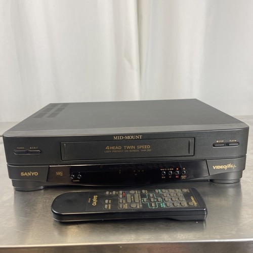 Sanyo VHR-350 VCR VHS Player Video Cassette Recorder + Remote - Spare Repairs