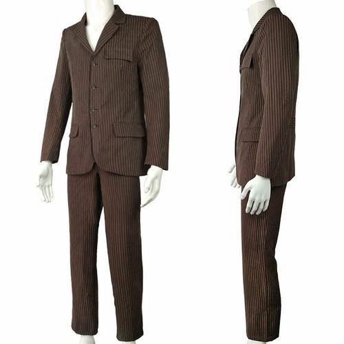 Doctor Who brown suit Halloween uniform cosplay pinstripe costume customization - Picture 2 of 4
