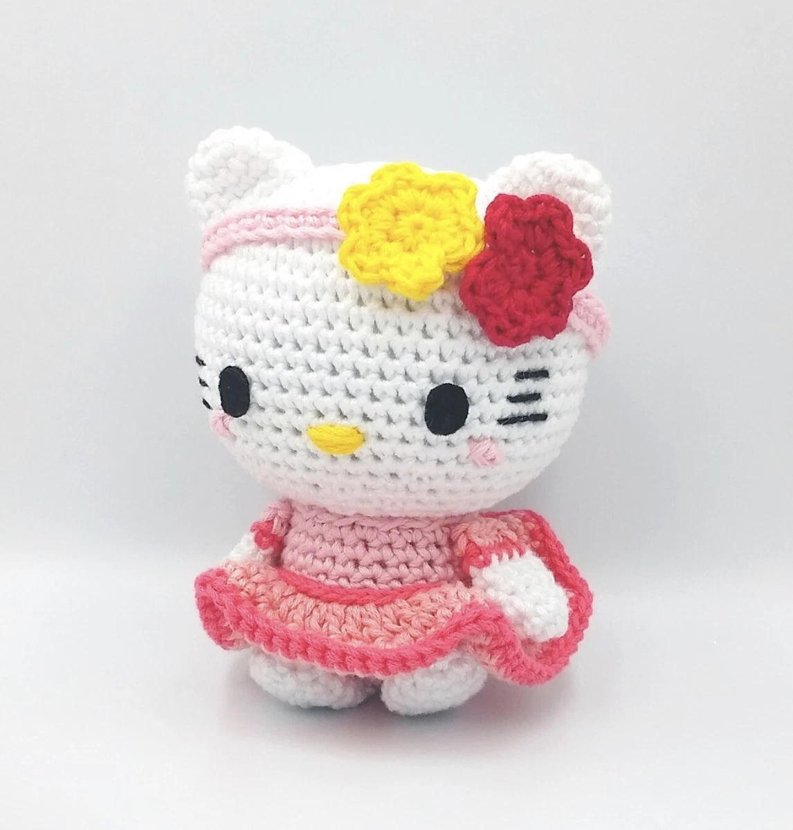 Handmade Hello Kitty Amigurumi Crochet Doll Brand New