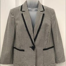 NEW wTag-Women s KASPER Black Multi 1-Button Blazer Sz 8