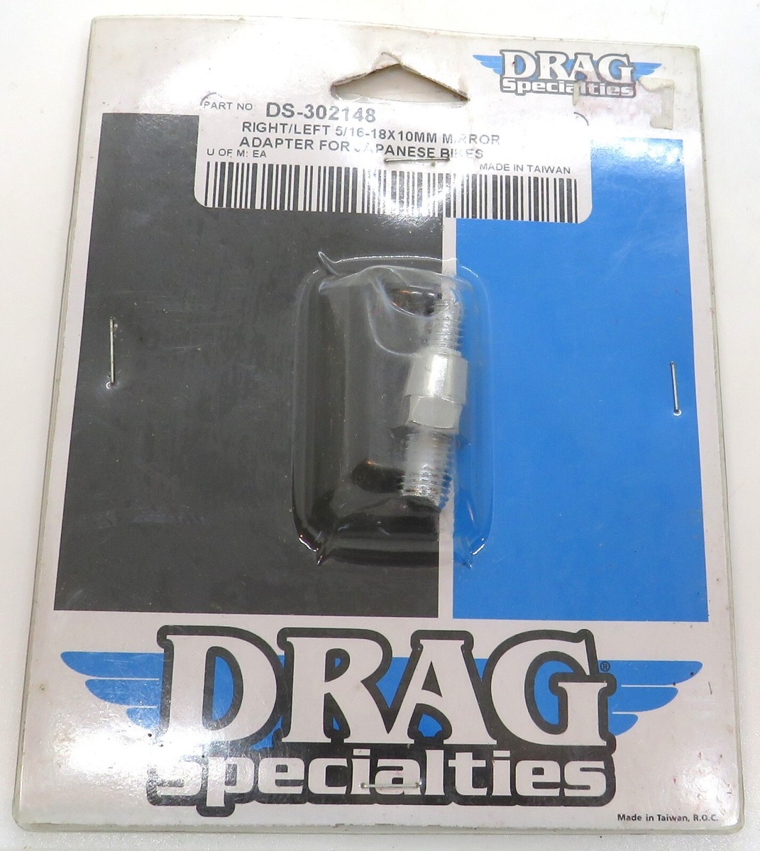 DS-302148 Drag Specialties Right/Left 5/16-18x10mm Mirror Adapter