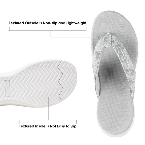 Women Arch Support Flip Flops Thong Sandals Outdoor Walking Beach Sandals - Picture 7 of 29
