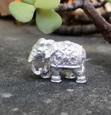 Statua in argento 925 idolo Hathi elefante religioso indù massiccio 10,2 gm, ...