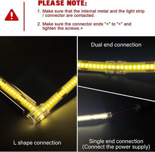 20PCS 8-in-1 10mm LED Strip Light Connectors - Solderless for COB/SMD 2835/3528 - Picture 6 of 8