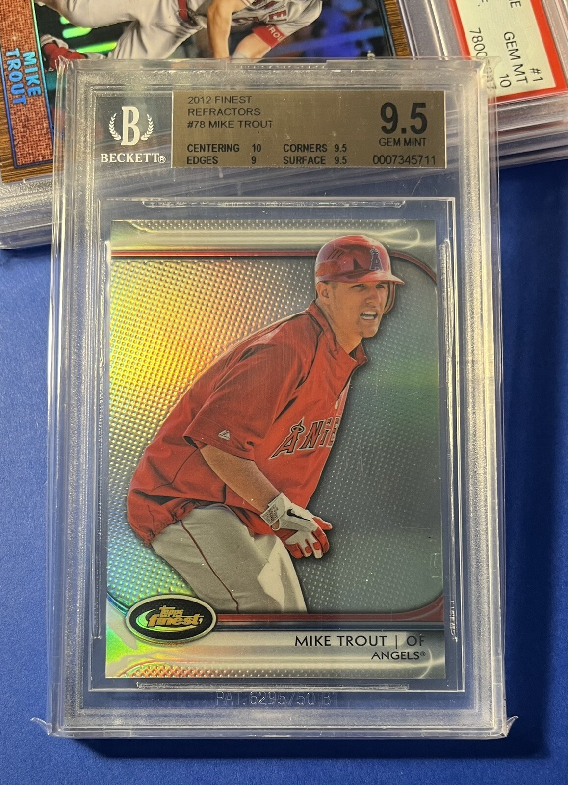 2012 Finest MIKE TROUT Refractor BGS 9.5 Angels GEM Rookie Of Year Stunning!