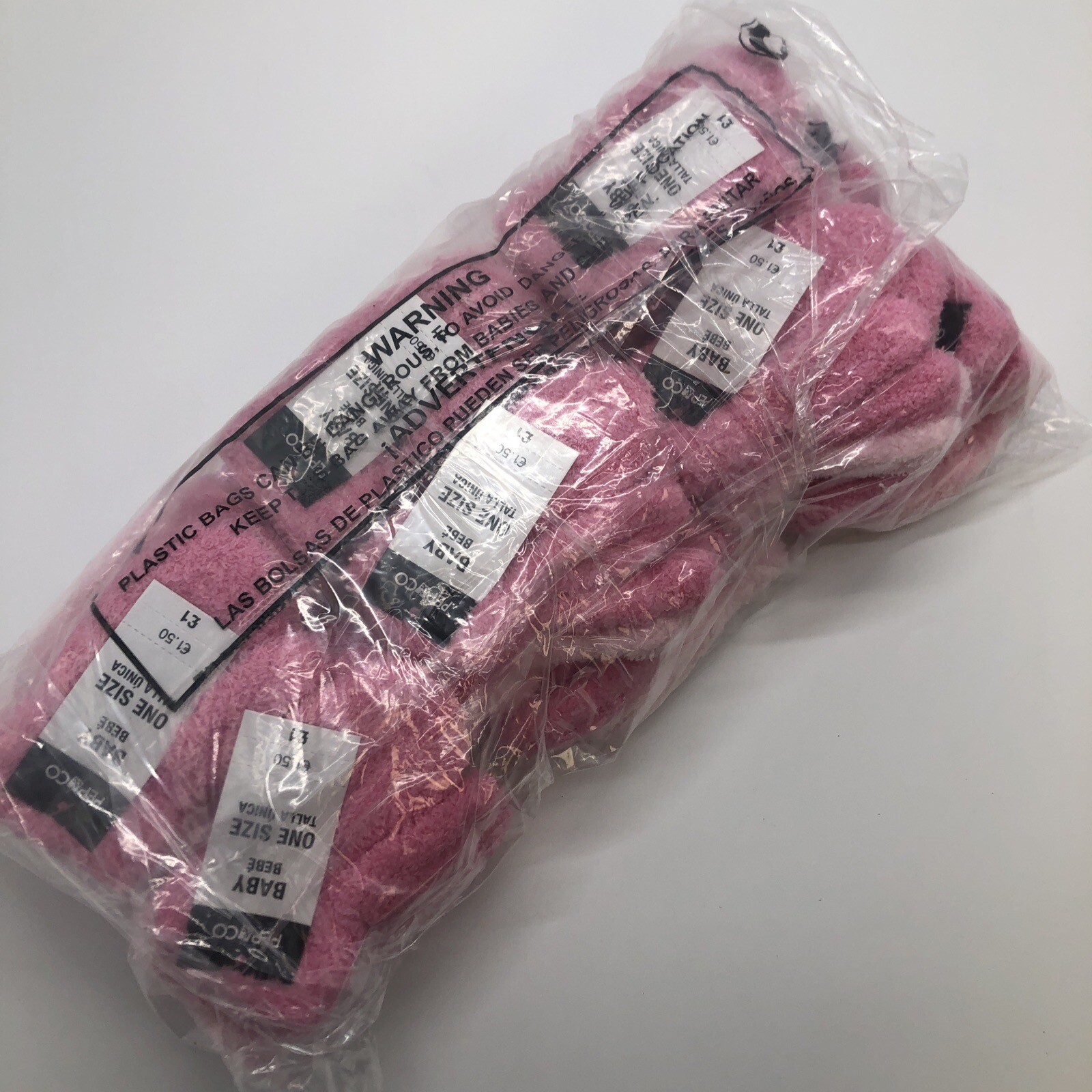 Job Lot Wholesale Baby Mitten Knitted Fleece 2pr x90, Pastel+Bright