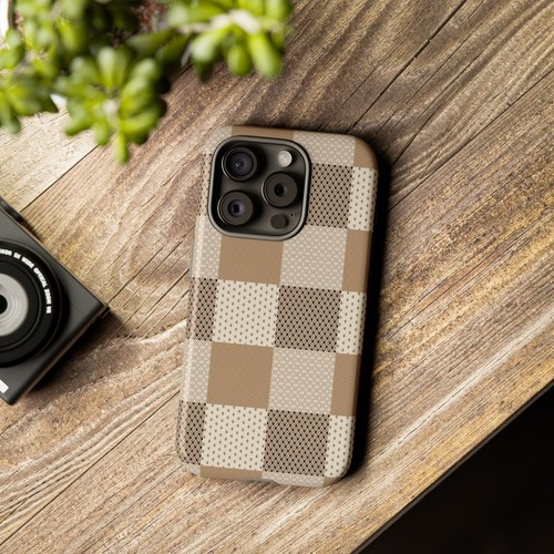 Brown and Tan Checkerboard Phone Case, for iPhone, Samsung Galaxy, Google Pixel - 第 42/241 張圖片