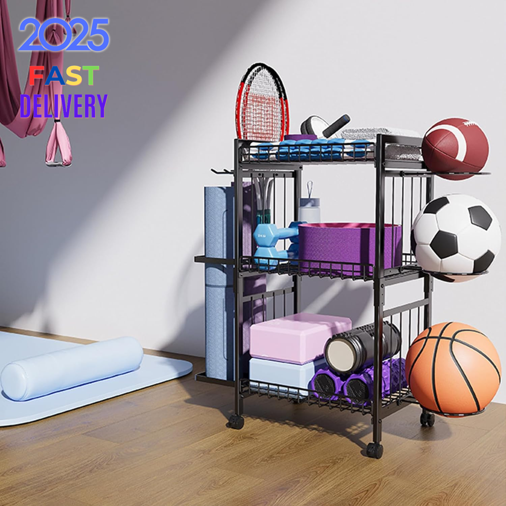 Yoga Mat Storage Rack for Home Gym Workout Equipment Organizer