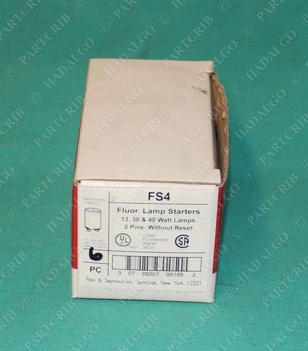 Pass & Seymour, FS4, Fluorescent Lamp Starter Box of 6 NEW - Picture 2 of 5