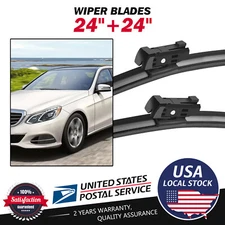 Windshield Wiper Blades Set of 24"&24"  L/R For Mercedes-Benz E350 2015-2016