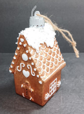 Gingerbread House Christmas Tree Holiday Ornament Lights Up 6" Tall