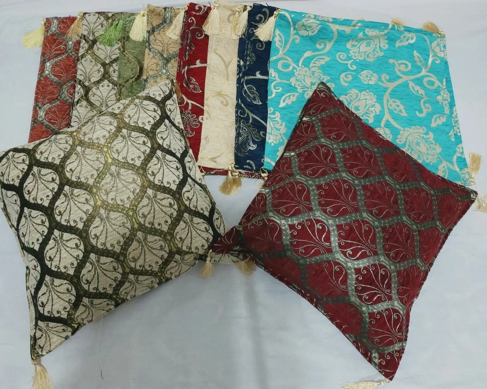 Traditional Ottoman Boho Mosaic Cushion Pillowcase Set of Two 17" X 17" Inches - Image 4 of 4