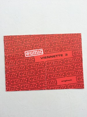 Original Instructions booklet film movie camera EUMIG Viennette 3