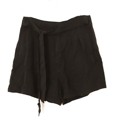 Vero Moda Nordstrom Mia Loose Shorts Size L Tie Front Black Lyocell NWT B44