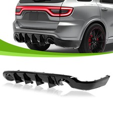 For Dodge Durango Rt Srt 2011-2025 V2 Gloss Blk Shark Fin Rear Bumper Diffuser