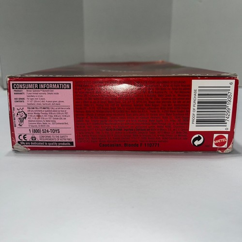 WINTER SPLENDOR BARBIE AN AVON EXCLUSIVE - 1998 - Picture 15 of 15