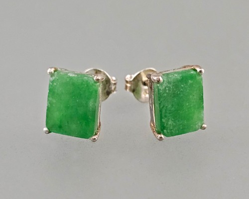 9923460-d 925er Silber Jade Ohrringe 1x0,8cm vintage