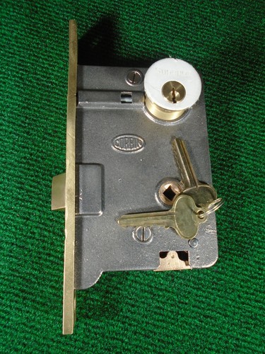 CORBIN 1348 1/2 REMANUFACTURED ENTRY MORTISE LOCK wCYLINDER KEYS (19659-4) - Picture 3 of 10