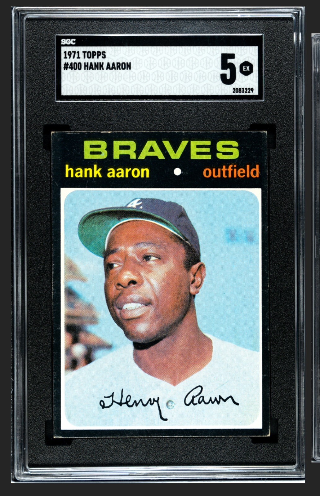 1971 Topps Baseball Card #400 Hank Aaron PSA Graded EX "5" Braves MLB HOF